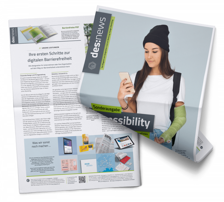 Kundenmagazin von der Webagentur designation in Klagenfurt, Kärnten zum Thema Digitale Barrierefreiheit