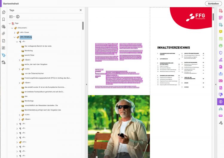 Übersicht der PDF Tags im Dokument
