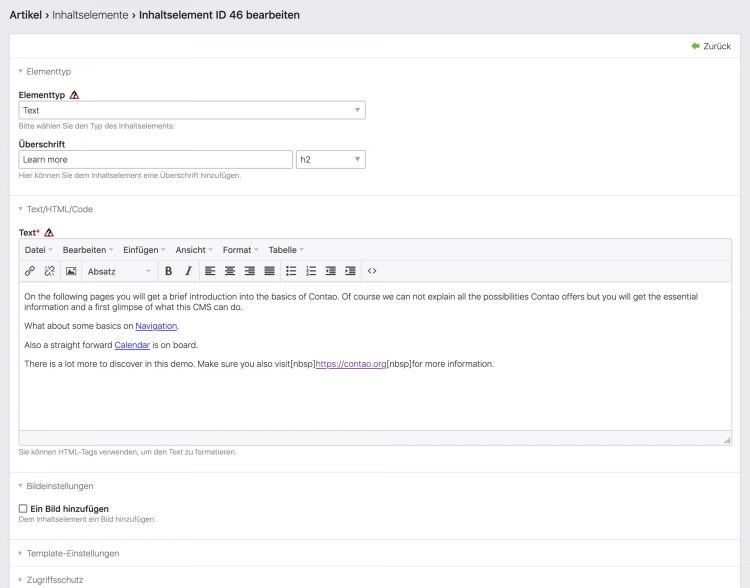 Contao Agentur designation Klagenfurt Kärnten Österreich editor backend