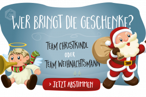 Grafik von Christkindl und Weihnachtsmann